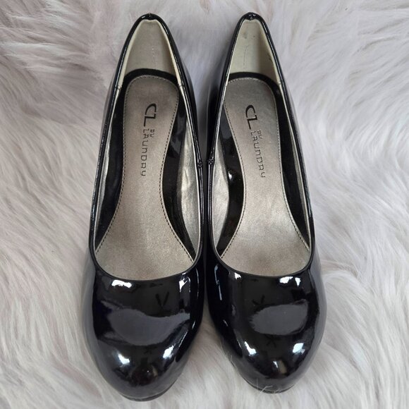 CHINESE LAUNDRY Nima Black Patent Wedge Pump Size 6.5 - Picture 2 of 11